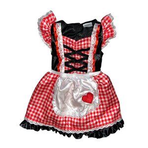 Minnie Mouse Infant Red & Black Gingham Costume Dress By Spirit Size 6-12M